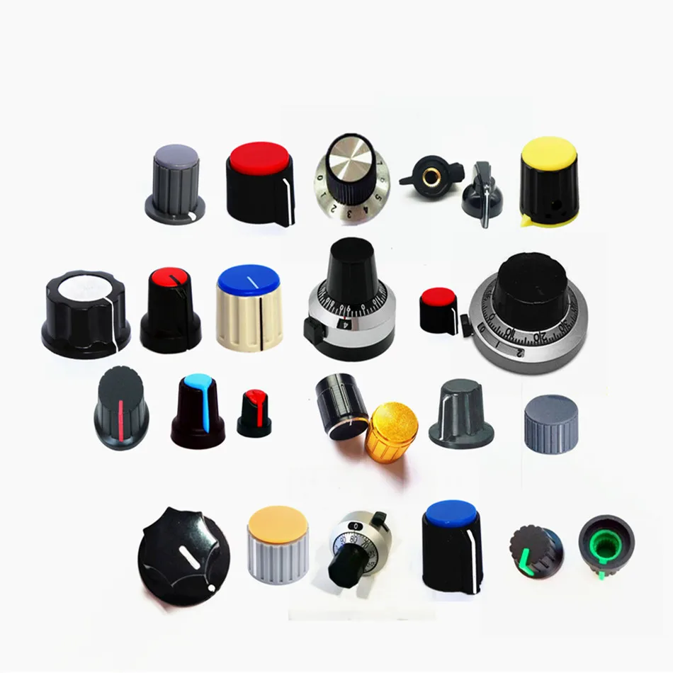 Uxcell 60pcs 6mm Knurled Shaft Potentiometer Knobs – Assorted Colors 15x15mm