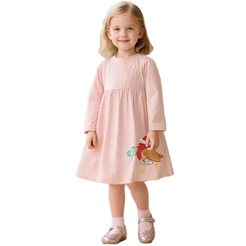 European American Style Girls' Spring and Autumn Baby Dress New Style Embroidery Long Sleeve Princess Cute Dress