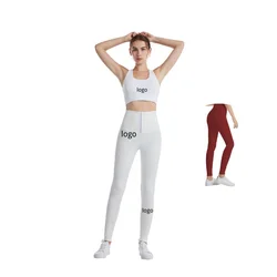 2021 yoga set Wholesale Custom Workout High Waist Gym Sports Comfortable yoga bra sets fitness women OEM Spandex white yoga set