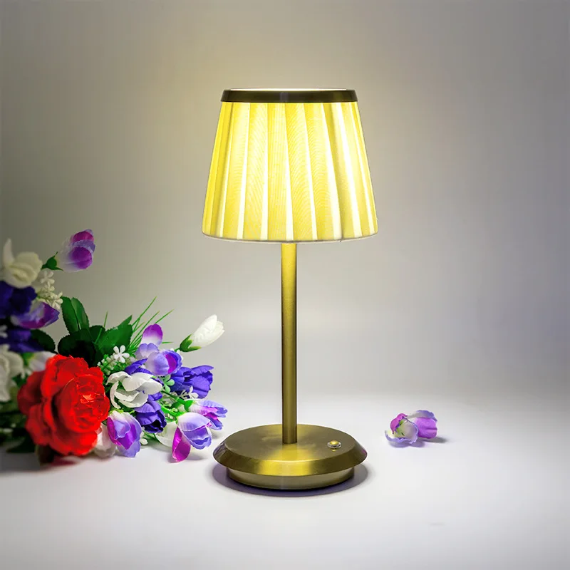 Touch Sensitive Fabric Dressing LED Battery Powered Table Lamp
