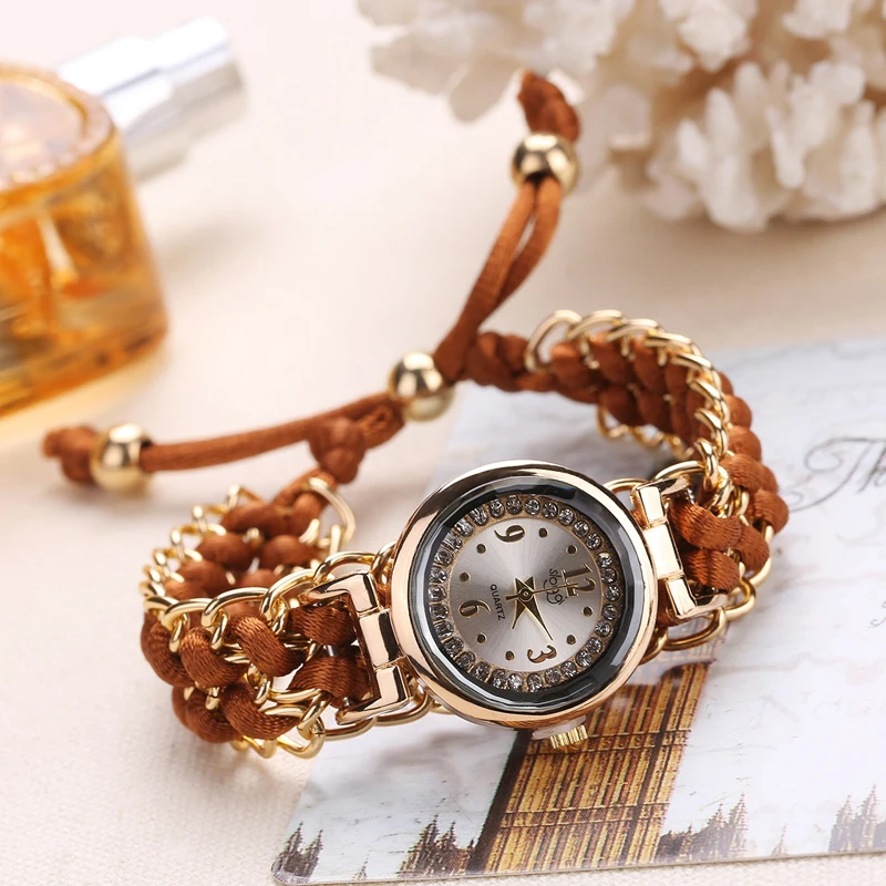 2022 New Design Creative Multi Color Bracelet Watch Ladies Braided Rope Strap Casual Quartz Wristwatch Reloj Muje for Women Gift