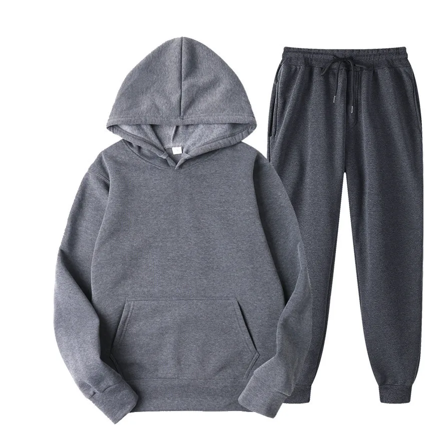 2024 New Design Men's Workout Pullover Sweatpants And Hoodie Set Buy
