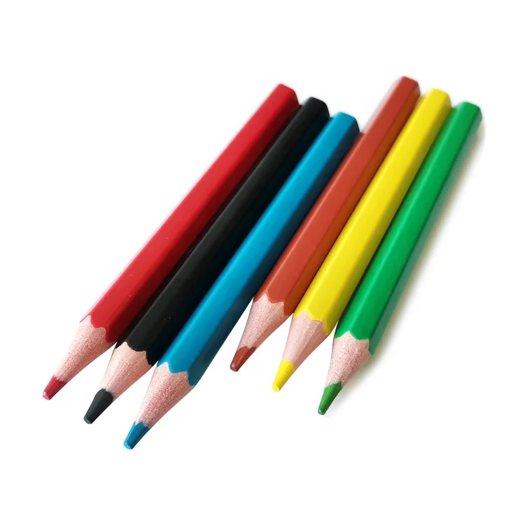Индивидуальные мини-карандаши 3 5 дюймов цветные карандаши пластиковые 6 шт. оптовая продажа для детей