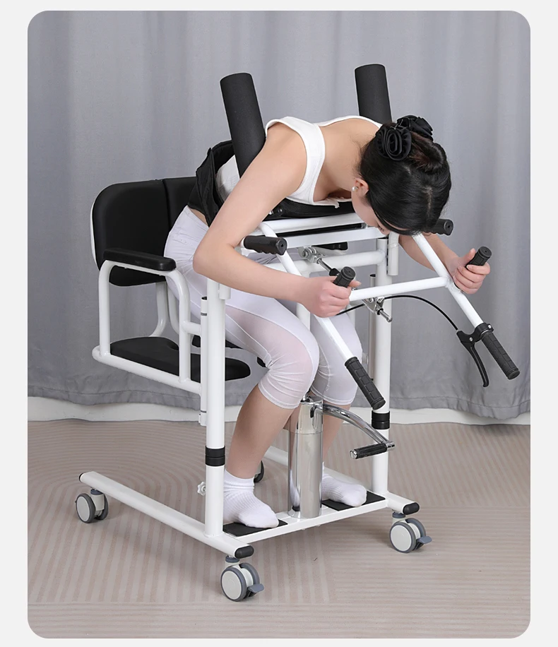 Bathroom Safety Equipment Paralyzed Patient Transfer Wheelchair with Commode Lifter for Moving Patients in Bath or Toilet supplier