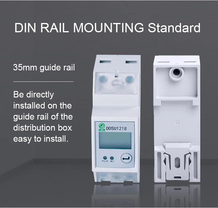 Single Phase Din Rail LCD Digital Display Electricity Power Consumption ...