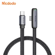 Mcdodo 336 60W USB C PD Cable Fast Charging PD Cable 65W Type C to C 3A Elbow Nylon Braided Cable 1.2m/1.8m for iphone 15 ipad