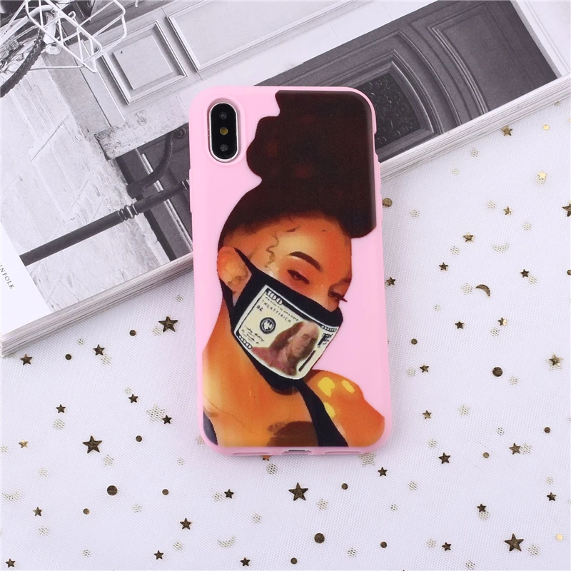 Free Sample Soft Tpu Cute Funny Girl Back Cover For Iphone Phone Case With  Black Girl For All Iphone Model - Buy Black Girl Back Cover,Soft Tpu Phone  Case,Pink Phone Case Product