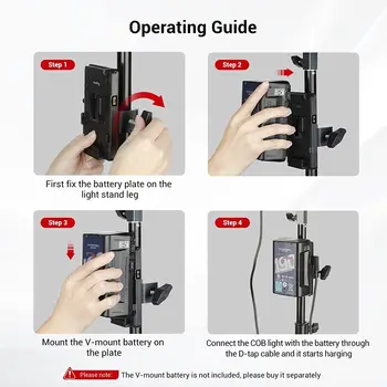 Smallrig V-Mount Battery Plate, Battery Charging Module Ra V1 for Smallrig COB Video Light -3676 detail image