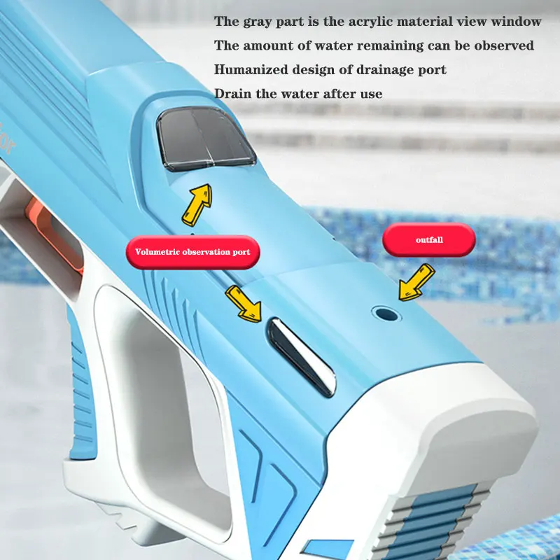 Electric Water Gun Toy Automatic Continuous Fire Water Gun Large ...