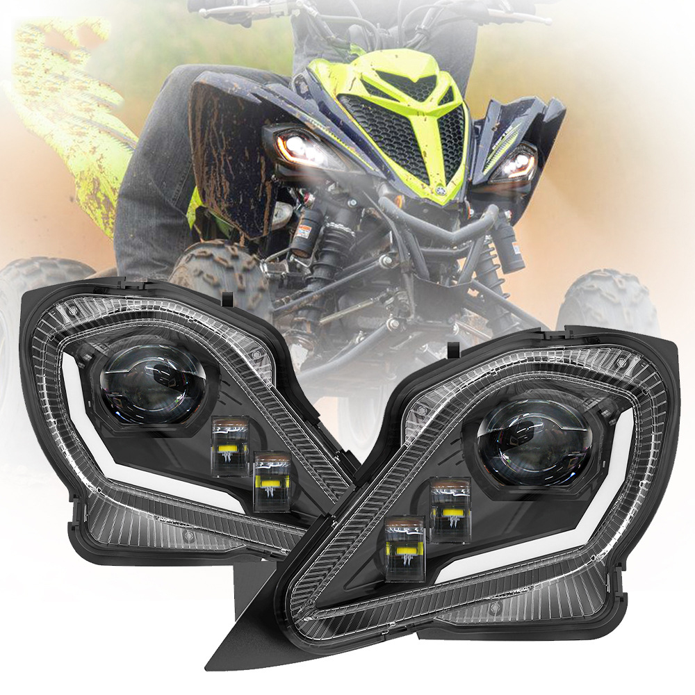 Drl Led Headlight Assembly With Turn Signal Left And Right Replace For Raptor 700 20062022 Atv