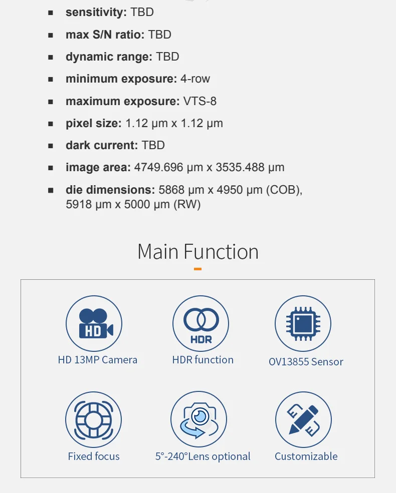 DGZX MIPI 13MP 4K HD 30fps Camera Module插图3