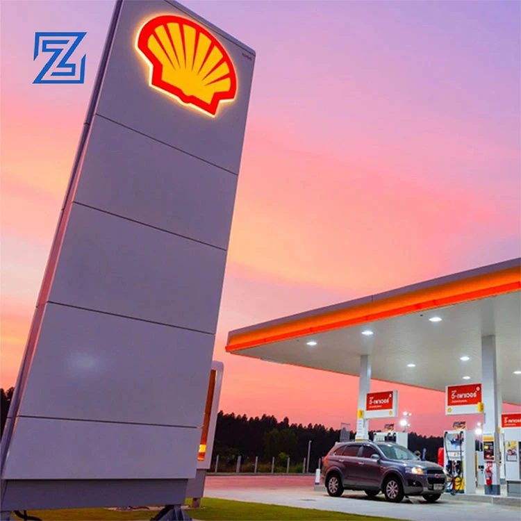 Large Led Building 4s Shop Pylon Sign Standing Advertising Signage for Car Shop Auto Dealer Signs Petrol Station Gas Station