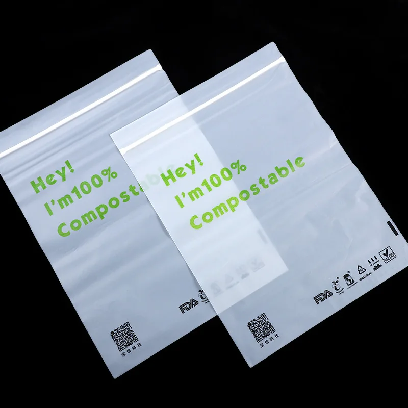100 Compostable Zip Bag Biodegradable Resealable Ziplock Pouch