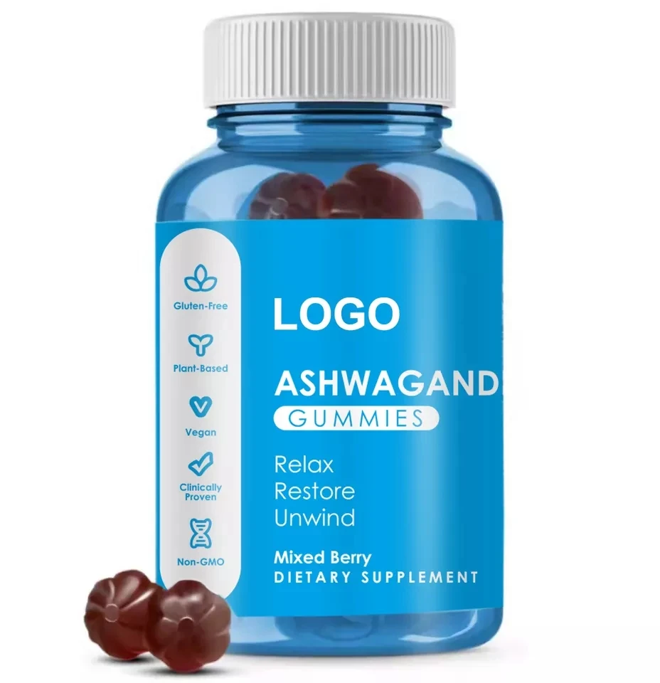 OEM ODM ashwagandha gummies with vitamin d for relax and mood