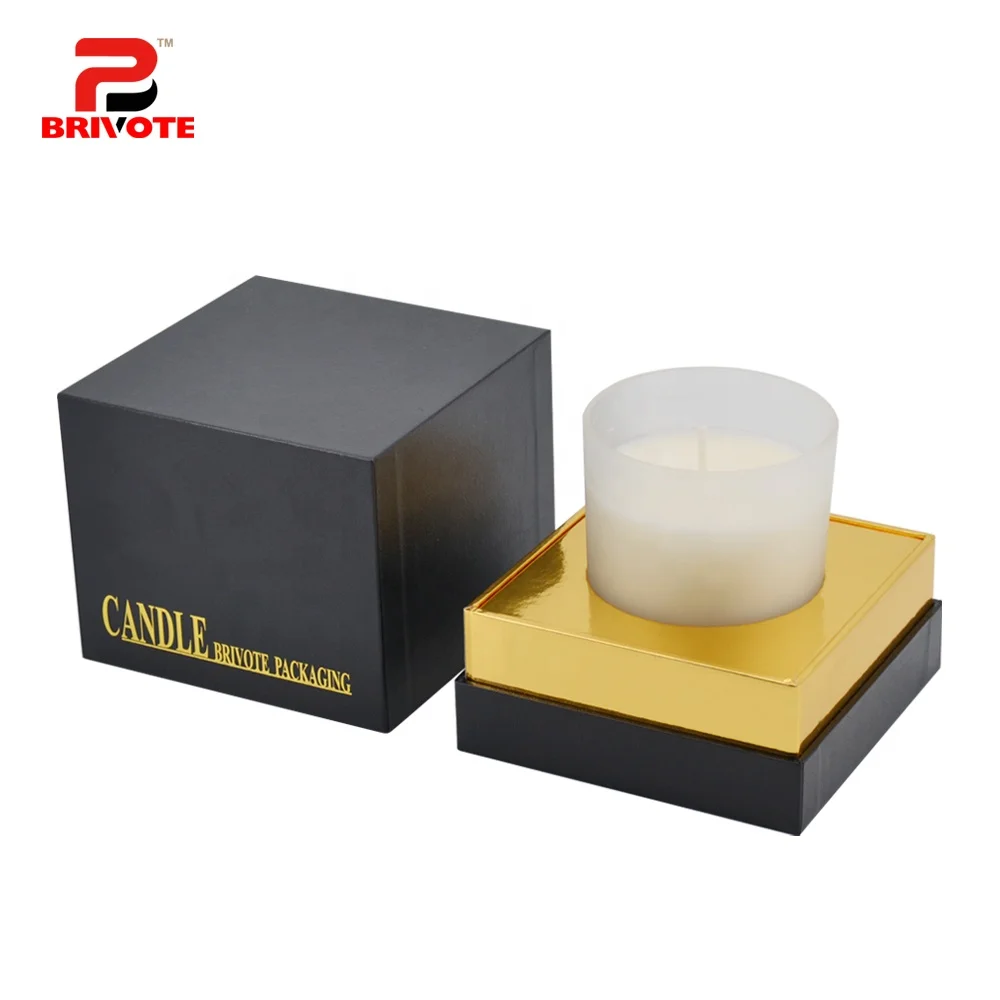 
Лидер продаж, роскошная Экологически чистая переработанная Крафтовая черная круглая банка под заказ, набор из бумаги, подарочная упаковочная коробка для свечей 