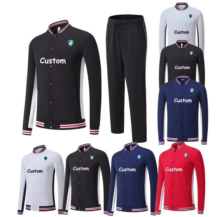 Customized New Season Soccer Tracksuit Men Kids Football Jacket With Your  Brand Club Logo Soccer Uniform Button up Soccer Jacket