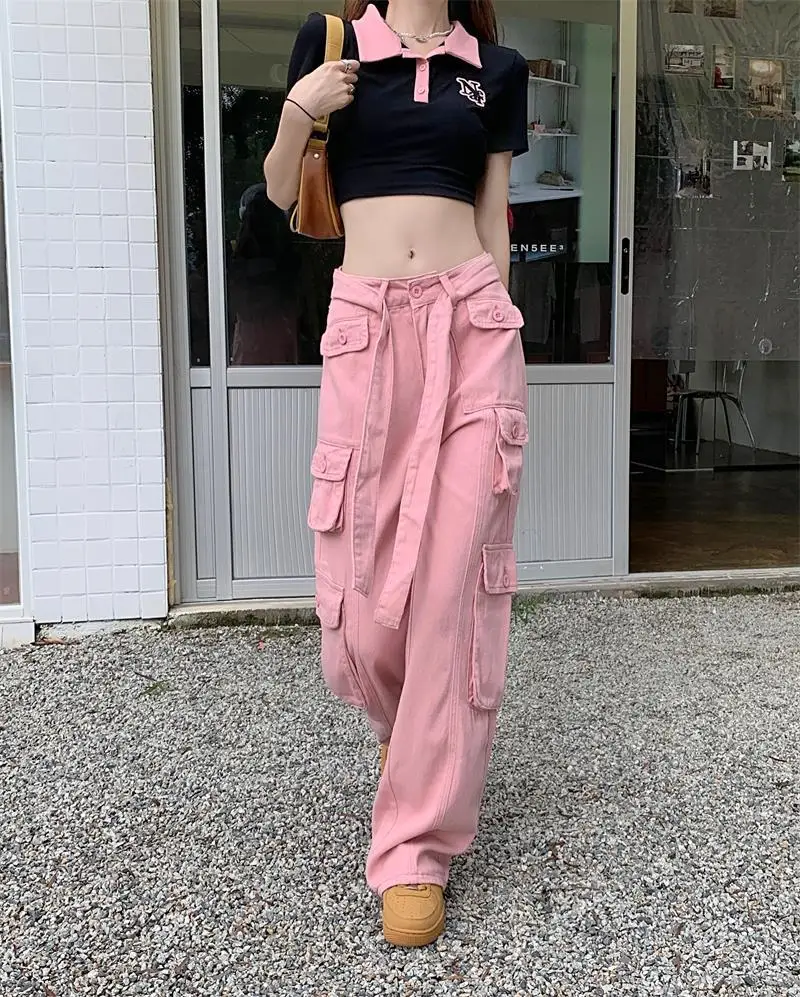 Women Carpenter Cargo Pants For Women Trousers High Waist Loose ...