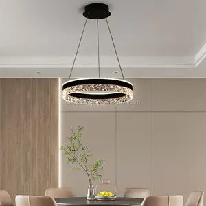 Modern LED Pendant Light for Bedroom & Restaurant Round Bar Lamp Gold Black White Chandelier Base Remote Control for Bars