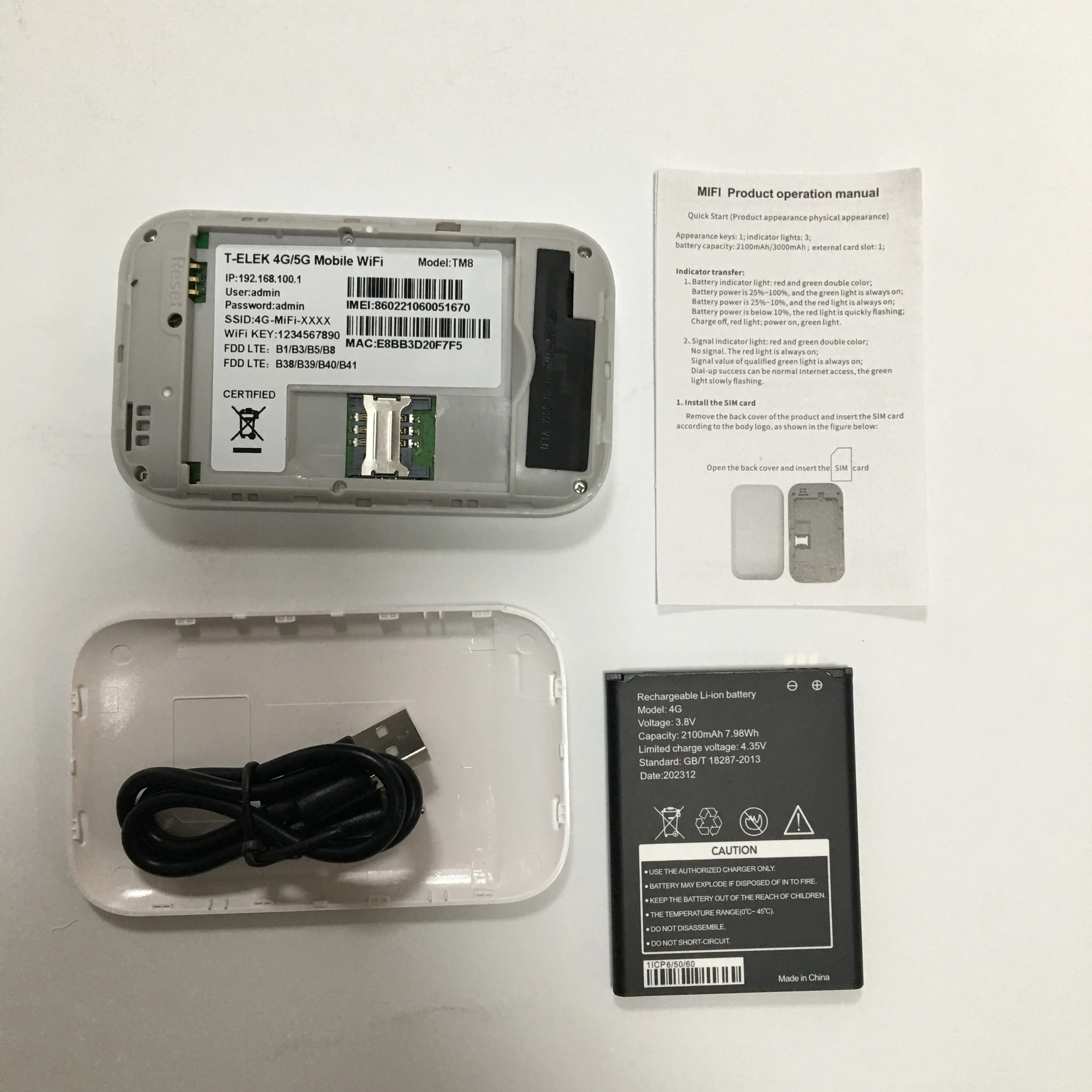 T-elek TM8 4G LTE Pocket Router with SIM Card Slot - Up to 150Mbps