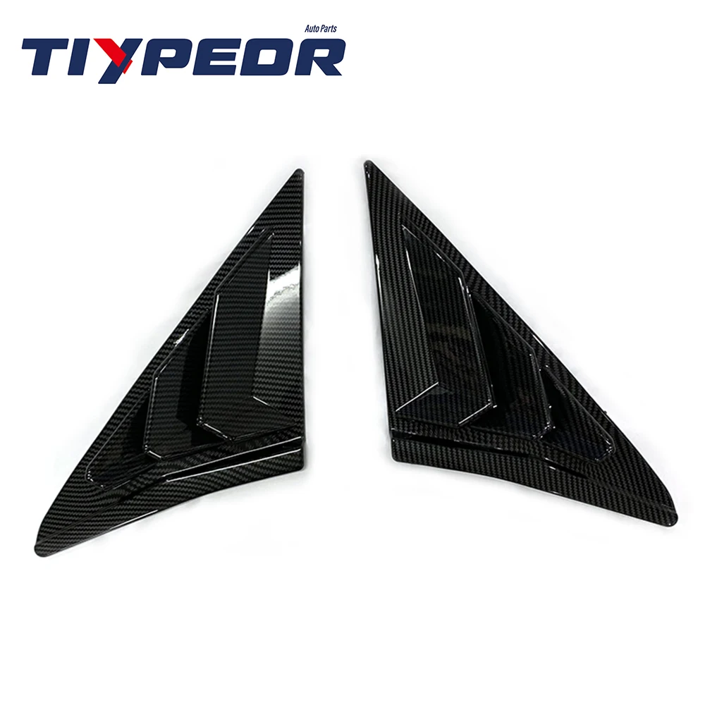 product tiypeor matte black rear window louvers shutter cover trim for honda civic hatchback 10th 2017 2021  racing style decoration-5