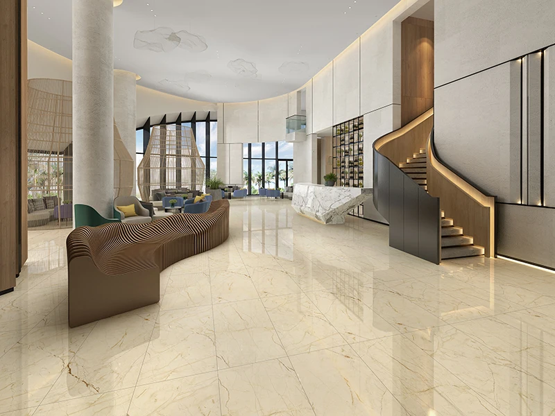 浅黄色大理石60x60索菲特金色大理石地砖室内家居酒店墙面地板楼梯