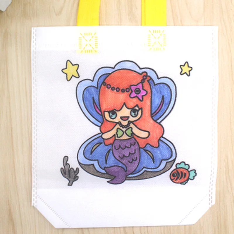 B291 DIY Ecológico No Wave Coloring Graffiti Tote Bag Kids Party