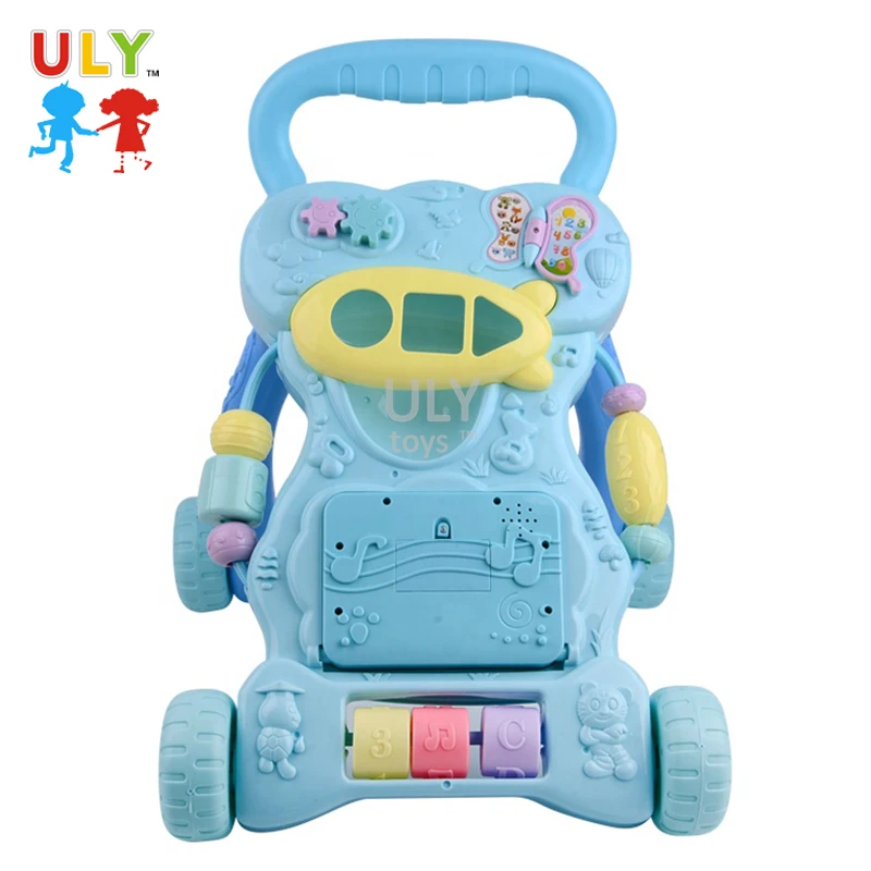 Customizable Musical Car Exercise Toddler Education Push Car Baby Walker Child Toddler Trolley With Study Machine for Kids