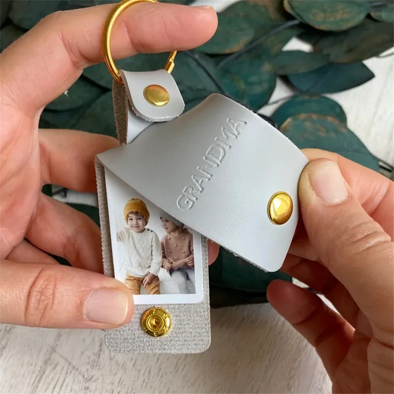 Personalized Leather Gift Keychain Driver Safe Keychain With Photo Leather Keychain Gift for Dad
