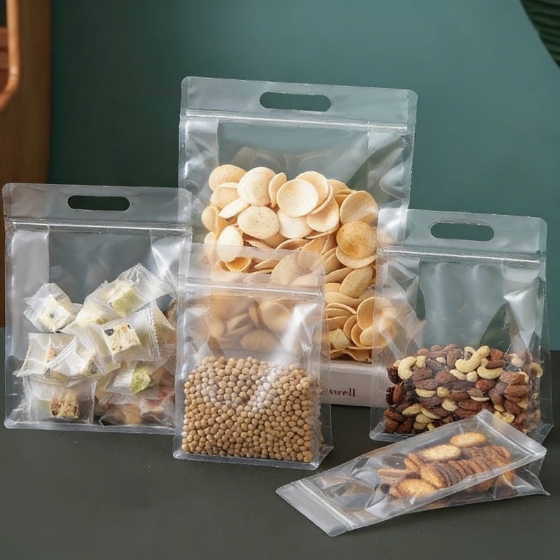 Beigu Wholesale Food Grade PET/CPP Octagonal Self-Standing Zipper Top Transparent Hand-Held Bags for Five-Grain Snacks Coarse
