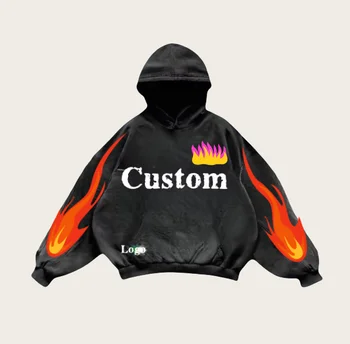 Custom Distressed Embroidery Zip up Acid Wash Hoodie Faded French Terry Fabric With Print Pattern