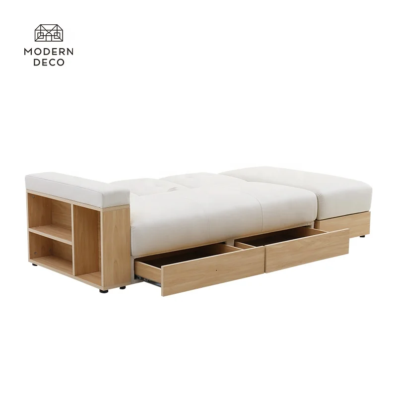 SS-001 Modern Deco L Oblika 3 Sedeža Pretvorbena Krovata Futon Sofabed Kotna Sofa Krovata z Hranilom