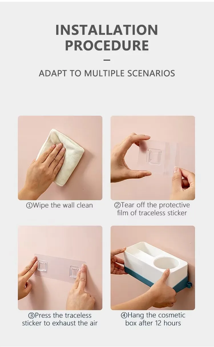 Top Seller Bathroom Toilet Hair Dryer Storage Rack Simple Punch-Free Plastic Wall Shelf manufacture