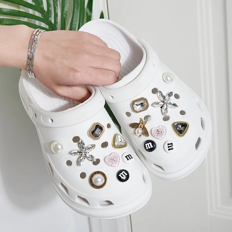 Summer New Cross Croc Charms Detachable Shoe Buckle Pearl