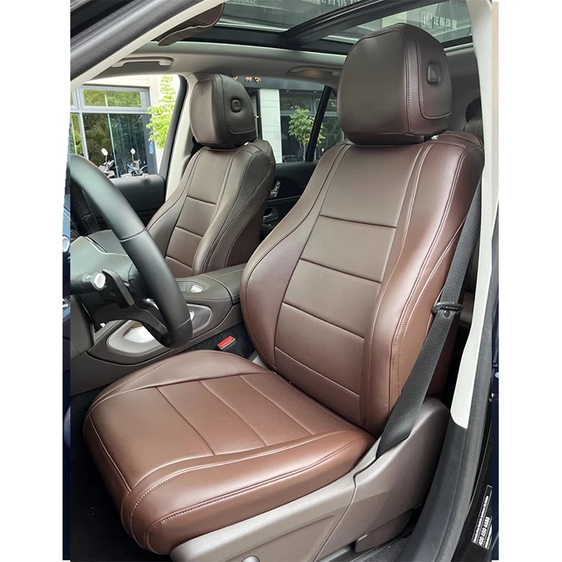 Premium Nappa Leather Seat Covers For Mercedes-Benz GLE 350 (2017-2025) – Beige, Luxury 2-Seat Set With Non-Slip Fit