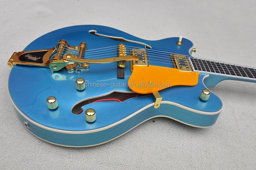 Flyoung Semihollow Body Electric Guitar Metal Blue 6string Electric