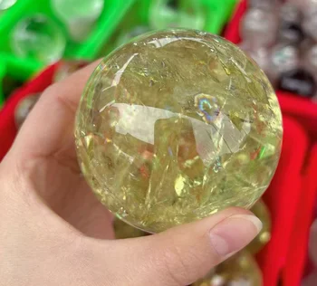 天然シトリン球体 高透明度 ゴールデンシトリンクリスタルボール 研磨