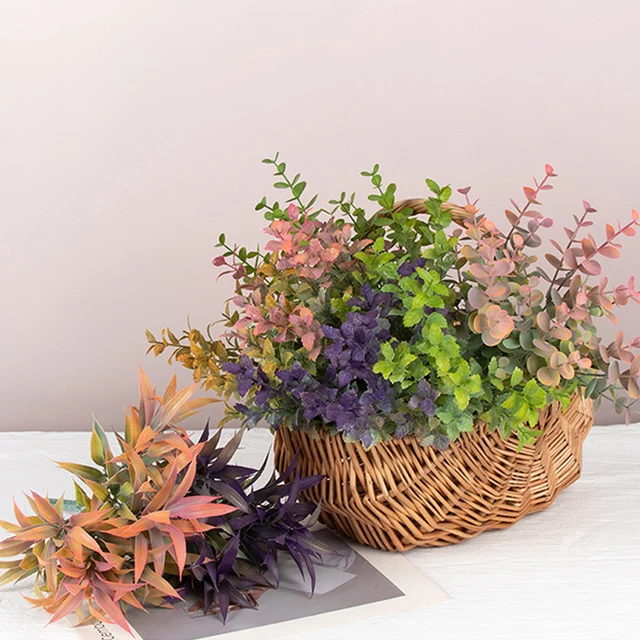 Decorative Flowers Wreaths and Plants Artificial Grass  Plastic Plants Decorative Flowers  Eucalyptus Leaves Flower Arrangements