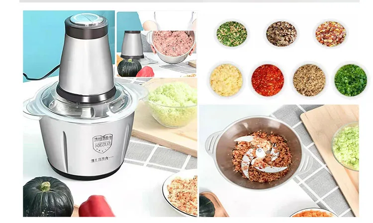 household kitchen blender stainless steel meat grinder electric portable screw mincer