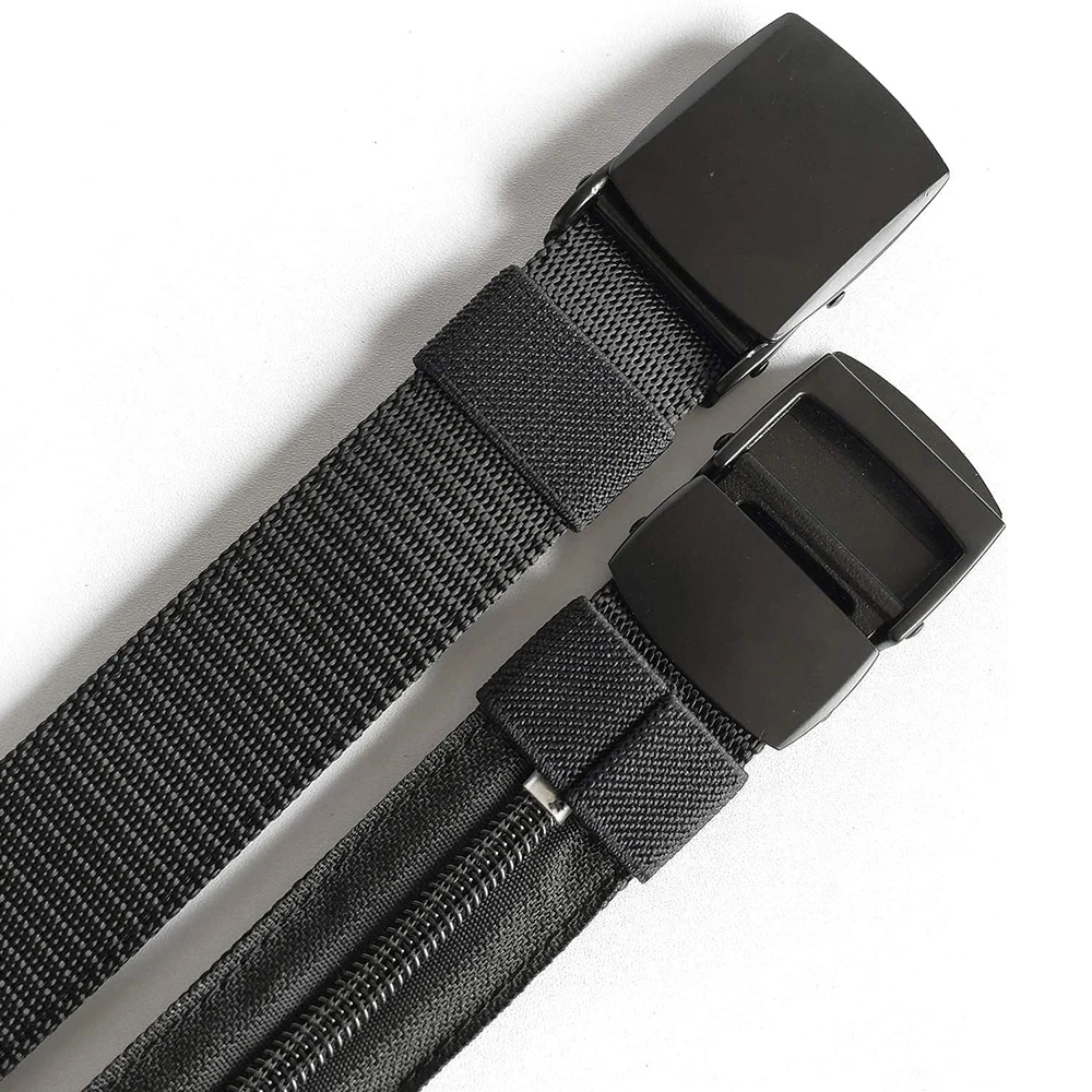 Wear-resistant Travel Nylon Tactical Men with Zinc Alloy Buckle Security Money Belt with Hidden Money Pocket