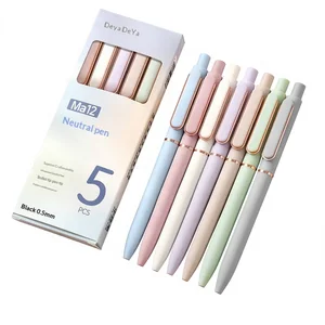 High Color Value Press Gel Pen Custom logo Morandi Bullet 0.5mm Plastic Promotional Pen Advertising Sign Wholesale