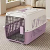 Purple&amp;white - Cage de transport Air Kennel + Outils + Porte en fer + Cloison de séparation + Gamelle suspendue