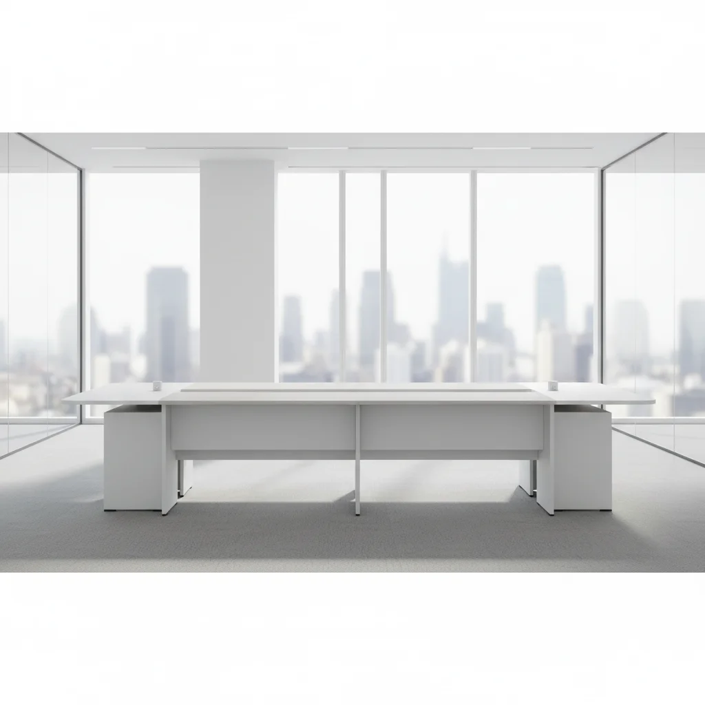 Large Convertible Extendable Boardroom Table Wood Frame Professional Office Building Conference Room Furniture 5