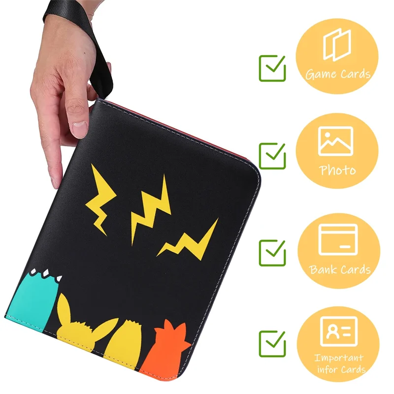 large pokemon card holder Jumbo XL Oversized Sleeves (50) Convenient Strap The wristband design makes it convenient to take New Card Binder for Pokemon
