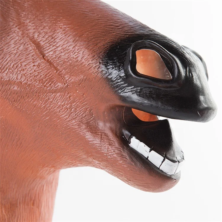 PoeticExist Anime Party Animal Hacker Cyberpunk Horse Head Face Anime Scary Latex Horror Celebrities Halloween Realistic Mask