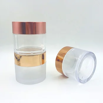 2OZ wholesale Luxury empty PS Jar nail gel dipping powder jar 60g 2oz clear acrylics uv polish plastic Jar with double cap