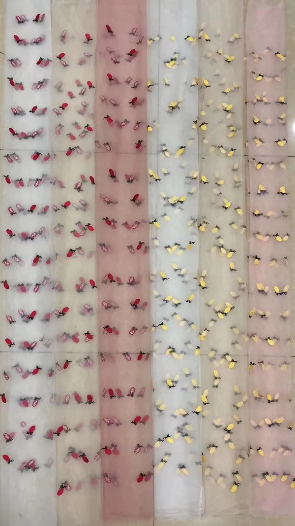 Небольшой ананасов и клубники Тюлевая ткань с вышивкой детская одежда кружевом тюль кружевное фатиновое трикотажное полотно