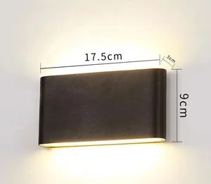 JACKSUN Rectangle Waterproof LED Wall Lamp Aluminum for Bathroom Balcony Residential Backyard Outdoor Garden Restaurant Hotel