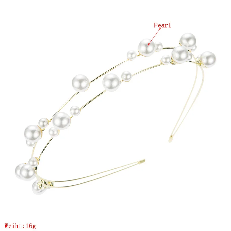 2021 Girl Hair Accessories Bridal Pearl Hairbands New Fashion Jewelry Big Headband Hoop