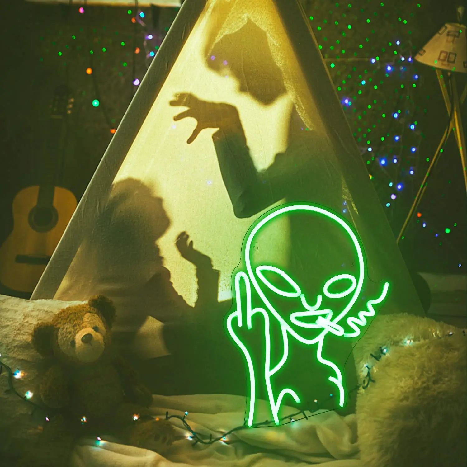 product smoking alien neon lights for wall decor green usb decorative led neon signs novel green alien neon signs-7