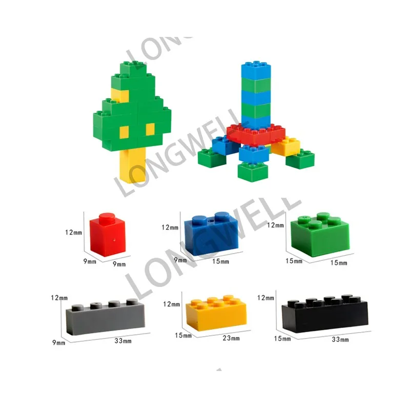 500 Pieces Plastic Classical Multi Color Bulk Building Bricks, Construction Bricks Block Toy Compatible with All Major Brands